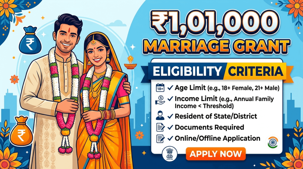Eligibility Criteria for ₹1,01,000 Marriage Grant