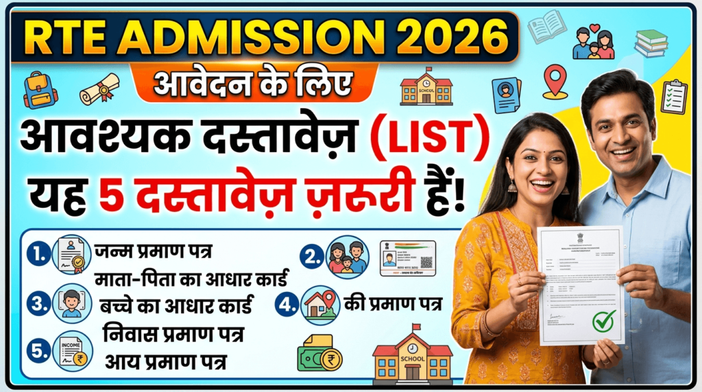 RTE Admission 2026 के लिए आवश्यक दस्तावेज़